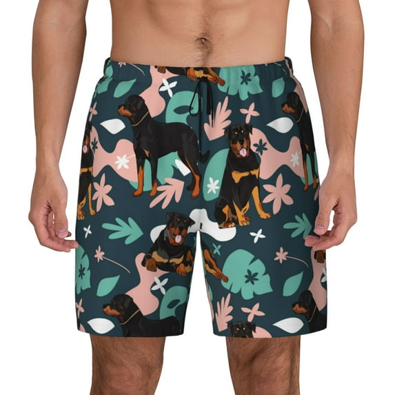 Daiia Rottweiler Mens Swim Trunks Swim Shorts Quick Dry Swim Shorts with Mesh Lining Pockets-XX-Large