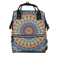 thumbnail image 1 of Daiia Round Mandala Large Capacity Baby Bag Waterproof Stylish Diaper Bag Mummy Backpack Adjustable Straps Diaper BagBaby Essentials Bag, 1 of 6
