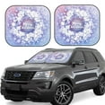 thumbnail image 1 of Daiia Round Snow Merry Christmas Winter Snowflakes 2PCS Car Windshield Sun Shade, Foldable Sun Shield for Car Front Window, Auto Sun Blocker Visor Protector Universal for Truck SUV Pickup-Small, 1 of 7