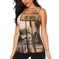 thumbnail image 1 of Daiia Rustic French Signpost Printed Womens Workout Tops for Women Quick-dry Tank Tops Mesh Yoga Shirts Athletic Running Tank Tops Sleeveless Gym Clothes-X-Large, 1 of 7