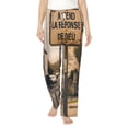 thumbnail image 1 of Daiia Rustic French Signpost Women's Sleep Pant with Pockets and Drawstring,Pajama Pants-Large, 1 of 9
