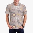 thumbnail image 1 of Daiia Safari Animals Pattern Men’s Polo Shirts,Solid Deck Shirt,Classic Fit, Breathable Cotton Polo for Casual and Sport Wear-Medium, 1 of 7