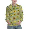thumbnail image 1 of Daiia Sage Green With Sunflowers Pattern Women's Fashion Hoodies & Sweatshirts with Kangaroo Pocket Hooded Sweatshirt with Eye-catching Drawstrings-Large, 1 of 7