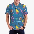 thumbnail image 1 of Daiia Sailboat With Sailing Pattern Men’s Polo Shirts,Solid Deck Shirt,Classic Fit, Breathable Cotton Polo for Casual and Sport Wear-Medium, 1 of 7