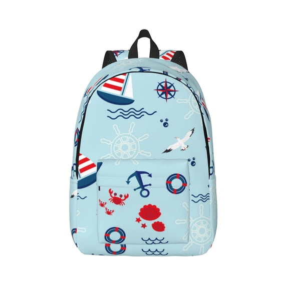 Daiia Sailboats Anchors Vintage Canvas Backpack for Men and Women ,Hiking Backpack,Travel Laptop Bag for School,Large Capacity Backpack