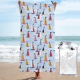 thumbnail image 1 of Daiia Sailboats And Seagulls Pattern Quick Dry Towel, Super Absorbent Travel Towel with Hanging Loop & Carabiner, Lightweight Compact Fast-Drying Microfiber Towel-31.5"x63", 1 of 8