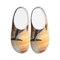 thumbnail image 1 of Daiia Sailing Dancing Dolphin Print Women’s Fuzzy Slippers Memory Foam Lightweight House Shoes Cozy Loafer Flannel House Shoes-46/47, 1 of 7