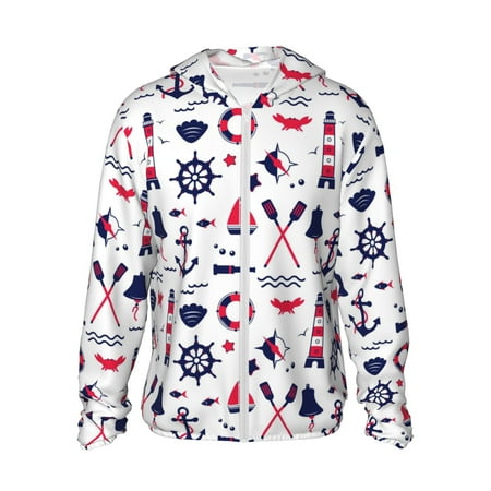 Daiia Sailing Marine Travel UPF 50+ Sun Protection Hoodie Jacket Lightweight Long Sleeve Sun Shirt for Women Men with Pocket Hiking Outdoor-Medium