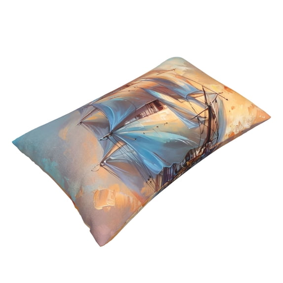 Daiia Sailing Ship Ocean Sunset Bedding Waterproof Pillow Protector Zippered Queen – Bed Bug Proof Pillow Encasement-16"x24"