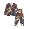 thumbnail image 1 of Daiia Samurai Frog Guitar for Women's Long-Sleeved Pajama Set – Soft & Comfortable Sleepwear Button-Up Pajamas Cozy Lounge Wear-XX-Large, 1 of 7