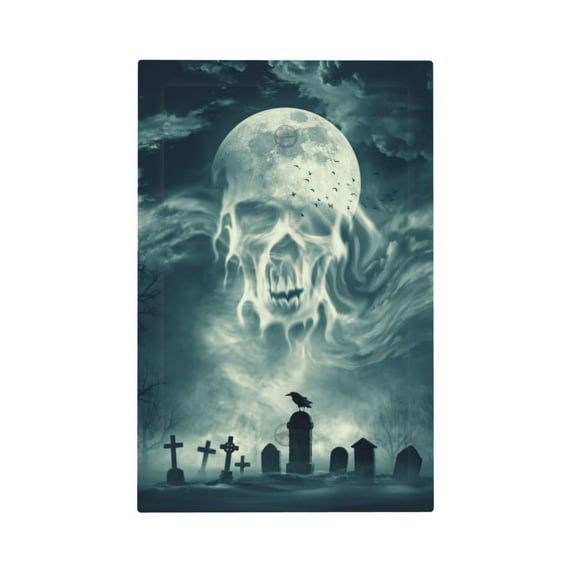 Daiia Scary Moon And Clouds Pattern Decorator Wall Plate Child Safe Outlet Cover, Switch and Outlet Covers,Size 1-Gang 5.0" x3.0" , Polycarbonate Thermoplastic-Style V