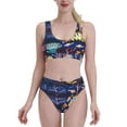 thumbnail image 1 of Daiia Sea Inhabitans and Herb printed 2 piece Swimsuit Bikinis for Women High Waisted Racerback Bathing Suits Summer Tummy Control Scoop Neck Swimwear-Medium, 1 of 8
