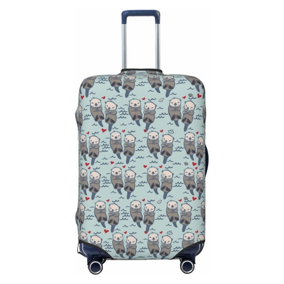 Daiia Sea Otter Luggage Cover, Thickened Washable Travel Luggage Covers, Elastic Unique Baggage Covers for 18-20 inch Luggage-X-Large