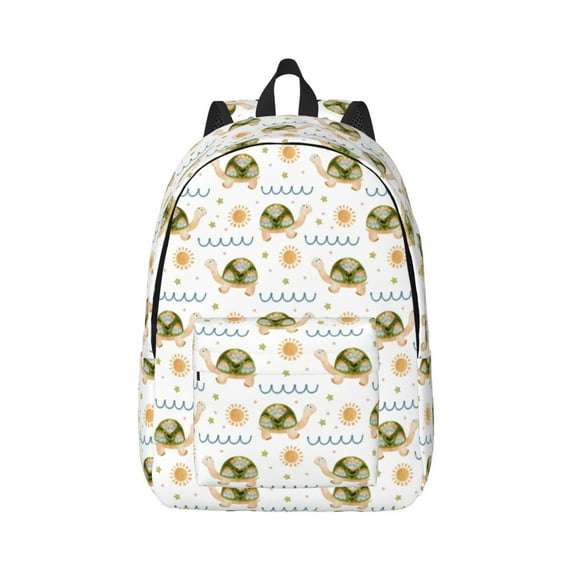 Daiia Sea Turtle Basking in the Sun Vintage Canvas Backpack for Men and Women ,Hiking Backpack,Travel Laptop Bag for School,Large Capacity Backpack