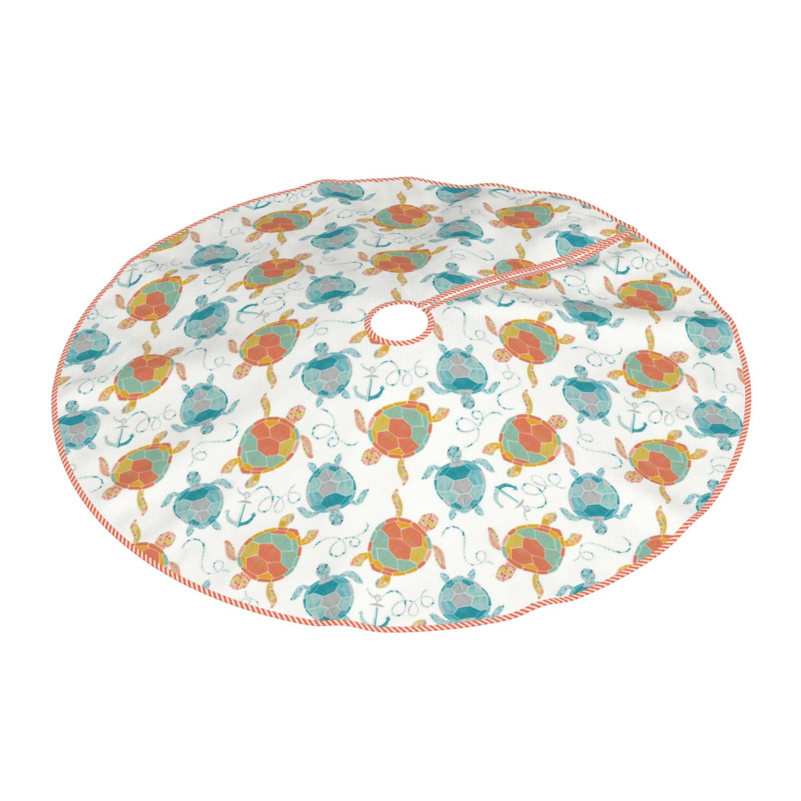 Daiia Sea Turtle Drawing Merry Christmas Tree Skirt , Xmas Large Lace