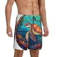 thumbnail image 1 of Daiia Sea Turtle in Coral Mens Woven Stretch Pajama Short,Short Pajama Pants-Large, 1 of 9