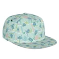 thumbnail image 1 of Daiia Sea Turtle print Flat Bill Hats Flat Brim Trucker Cap Baseball Cap Adjustable Classic Low Profile Hat Unconstructed Plain Cap, 1 of 9