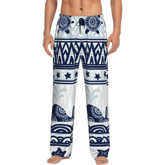Daiia Sea Underwater Animals1 Men's Sleep Pant with Pockets and Drawstring,Pajama Pants-Medium
