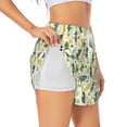 thumbnail image 1 of Daiia Seahorse Pattern Women's 2 in 1 Running Shorts - Lightweight Athletic Workout Gym Yoga Shorts Liner with Phone Pockets-Small, 1 of 7