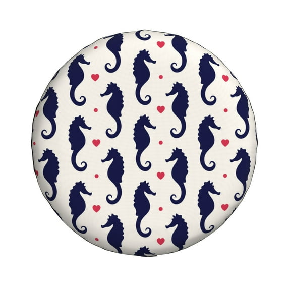 Daiia Seahorses and Hearts Tire Covers , Travel Trailer Camper Truck SUV Motorhome Waterproof Wheel Cover, Sun Rain Snow Protector-17 inch