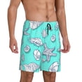 thumbnail image 1 of Daiia Seashell And Starfish Mens Woven Stretch Pajama Short,Short Pajama Pants-Medium, 1 of 9