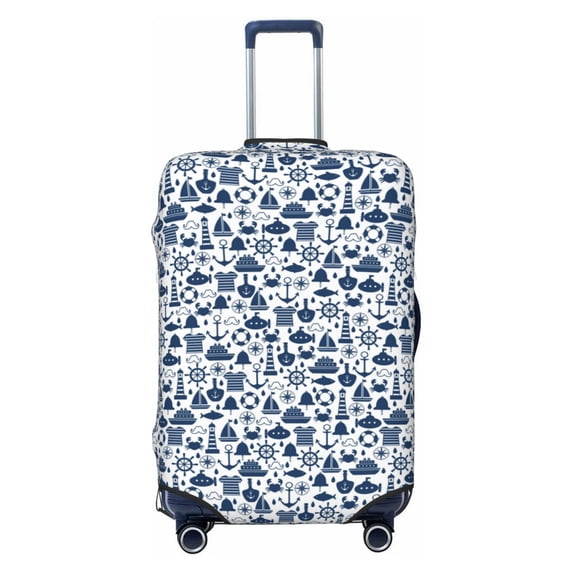 Daiia Seaside Primary Color Luggage Cover, Thickened Washable Travel Luggage Covers, Elastic Unique Baggage Covers for 18-20 inch Luggage-Medium
