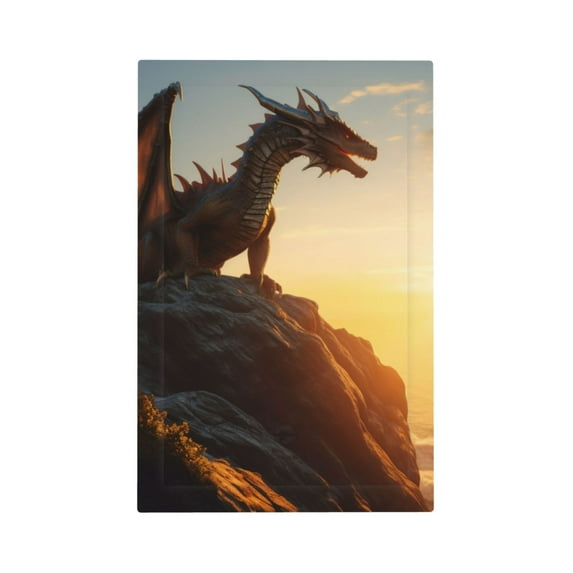 Daiia Seaside Sunset Cool Dragon Pattern Decorator Wall Plate Child Safe Outlet Cover, Switch and Outlet Covers,Size 1-Gang 5.0" x3.0" , Polycarbonate Thermoplastic-Style V
