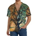 thumbnail image 1 of Daiia Seasonal Tree Reflection Men's Linen Shirts Short Sleeve Casual Shirts Button Down Shirt for Men Beach Summer Wedding Shirt-XX-Large, 1 of 6