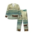 thumbnail image 1 of Daiia Serene Coastal Blue Sky for Men's Long-Sleeved Pajama Set – Soft & Comfortable Sleepwear Button-Up Pajamas Cozy Lounge Wear-XX-Large, 1 of 7