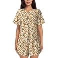 thumbnail image 1 of Daiia Set With Peanut Pattern Womens Pajama Sets Short Sleeve Pajamas for Women Sets Soft Lounge Sets Casual Round Neck Sleepwear PJS-4X-Large, 1 of 7