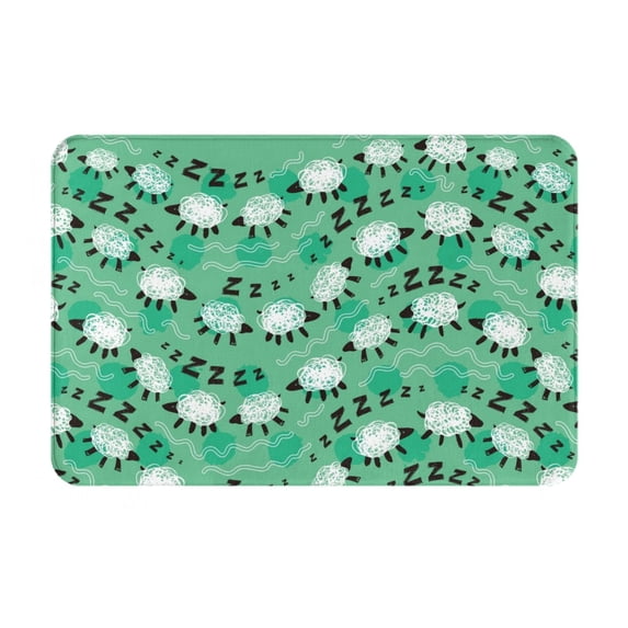 Daiia Sheep Zzz Front Door Mat, Heavy Duty Durable Welcome Mat for Outdoor Indoor, Dirt Trapper Waterproof Super Absorbent Door Mat, 16" x 24"
