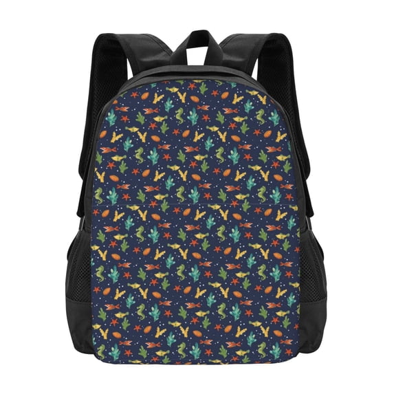 Daiia Shells and Seaweed Backpack for Men and Women -Durable Backpack Large Capacity, Water-Resistant Bag with Adjustable Straps and Laptop Compartment