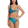 thumbnail image 1 of Daiia Shells and Starfish Women's Bikini Set Two Piece Swimsuit High Waisted Bikini Adjustable Straps Bikini Perfect for Beach, Pool, and Summer Vacation-Medium, 1 of 9