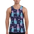 thumbnail image 1 of Daiia Silhouette Cats Printed Men's Quick Dry Fit Muscle Tank Top Slim-Fit Tank Workout Tank Top Lightweight Sports Tank Top-XX-Large, 1 of 7