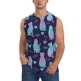 thumbnail image 1 of Daiia Silhouette Cats Printed Men's Tank Tops,Casual Soft Sleeveless Gym Muscle Shirts Bodybuilding Tee-Small, 1 of 8