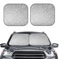 thumbnail image 1 of Daiia Silver Mosaic 2PCS Car Windshield Sun Shade, Foldable Sun Shield for Car Front Window, Auto Sun Blocker Visor Protector Universal for Truck SUV Pickup-Large, 1 of 7
