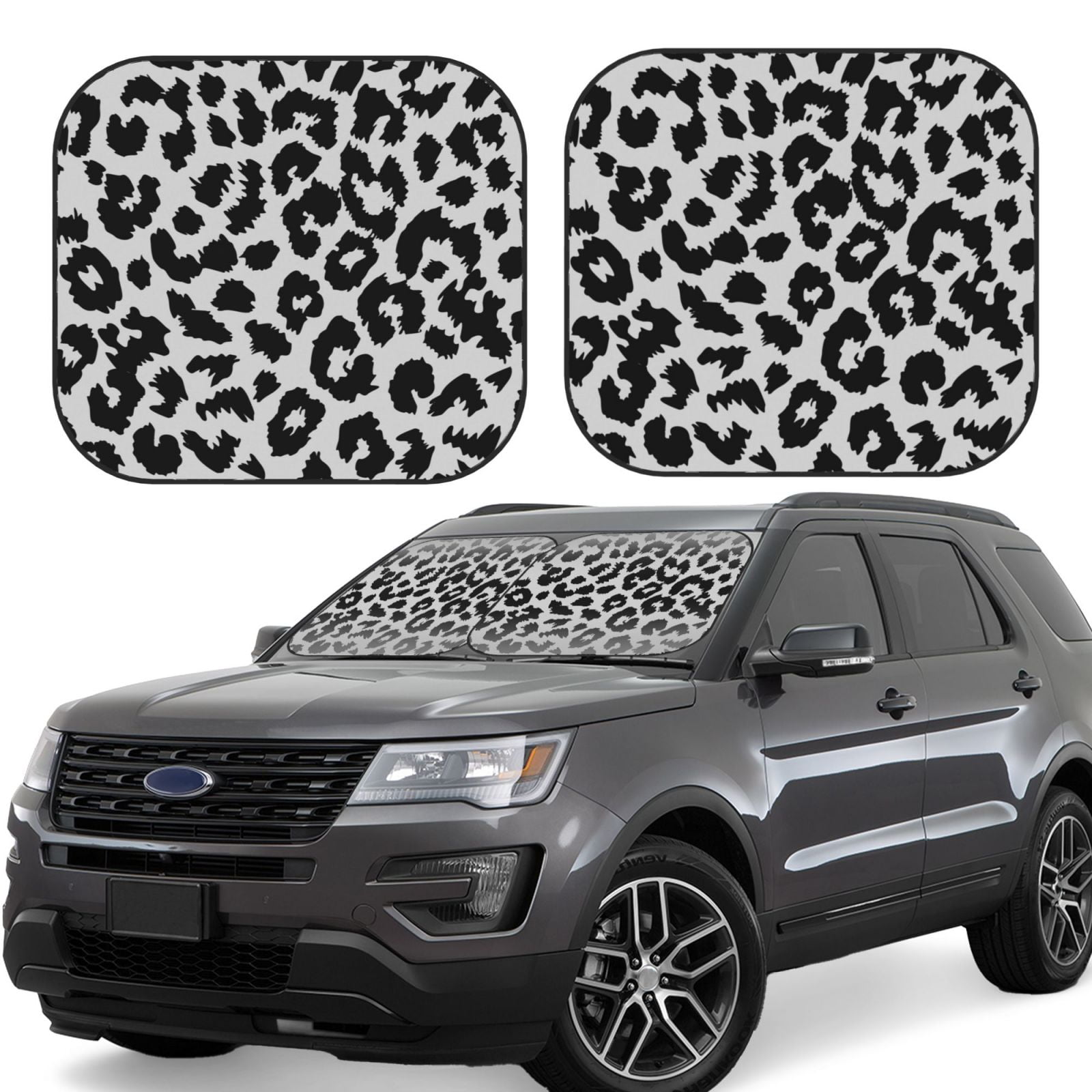 Daiia Similar To Leopard Print 2PCS Car Windshield Sun Shade, Foldable Sun Shield for Car Front ...
