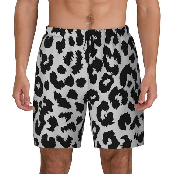 Daiia Similar To Leopard Print Mens Swim Trunks Swim Shorts Quick Dry Swim Shorts with Mesh Lining Pockets-Medium