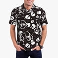 thumbnail image 1 of Daiia Skeleton Pattern Men’s Polo Shirts,Solid Deck Shirt,Classic Fit, Breathable Cotton Polo for Casual and Sport Wear-XX-Large, 1 of 7