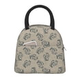 thumbnail image 1 of Daiia Sketch Squirrels Linen Pattern Lunch Bag , Insulated Lunch Box, Small Leakproof Cooler Food Lunch Containers Reusable High Capacity Lunch Tote Bags-One Size, 1 of 6