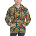 thumbnail image 1 of Daiia Skull And Flowers for Boys Fashion Hoodies & Sweatshirts with Kangaroo Pocket,Hooded Sweatshirt for Kid, Breathable& Moisture Wicking-Small, 1 of 6
