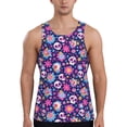 thumbnail image 1 of Daiia Skull Blue Flower Printed Men's Quick Dry Fit Muscle Tank Top Slim-Fit Tank Workout Tank Top Lightweight Sports Tank Top-X-Large, 1 of 7