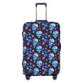 thumbnail image 1 of Daiia Skull Flower Blue Luggage Cover, Thickened Washable Travel Luggage Covers, Elastic Unique Baggage Covers for 18-20 inch Luggage-Small, 1 of 9