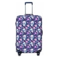 thumbnail image 1 of Daiia Skull Purple Flower Luggage Cover, Thickened Washable Travel Luggage Covers, Elastic Unique Baggage Covers for 18-20 inch Luggage-Large, 1 of 9