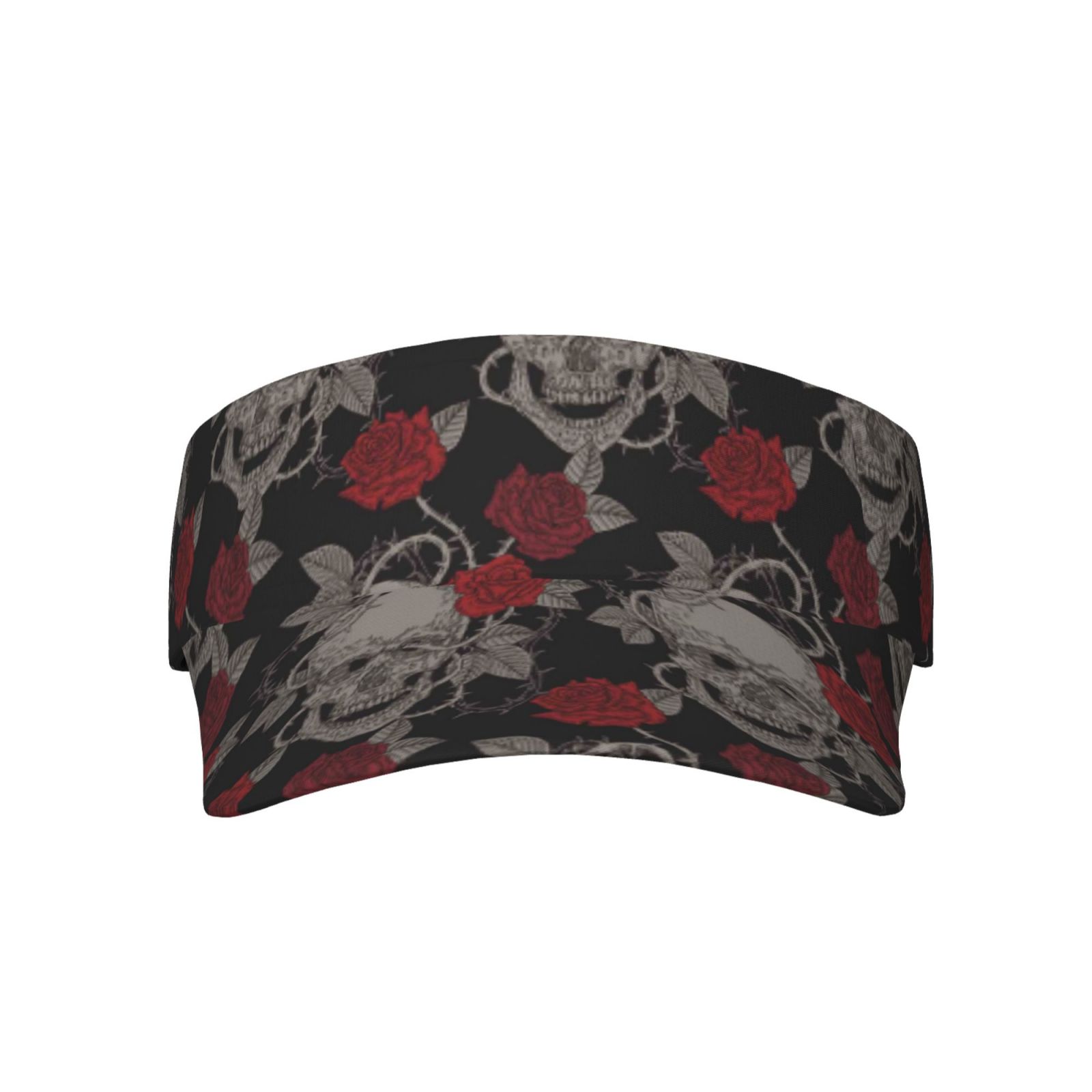 Daiia Skull and Red Roses Pattern Sport Sun Visor Hats Visor Cap ...