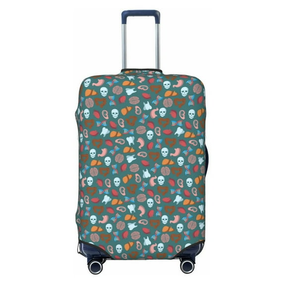 Daiia Skull cute organ Luggage Cover, Thickened Washable Travel Luggage Covers, Elastic Unique Baggage Covers for 18-20 inch Luggage-X-Large