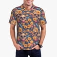 thumbnail image 1 of Daiia Skull daisy colorful Pattern Men’s Polo Shirts,Solid Deck Shirt,Classic Fit, Breathable Cotton Polo for Casual and Sport Wear-4X-Large, 1 of 7