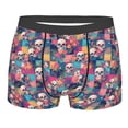 thumbnail image 1 of Daiia Skull flower leaf Plaid Men's Underwear Boxer Briefs, Cotton Stretch Moisture-Wicking Underwear-XX-Large, 1 of 9
