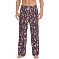 thumbnail image 1 of Daiia Skull flower leaf colorful Men's Sleep Pant with Pockets and Drawstring,Pajama Pants-Small, 1 of 9
