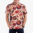 thumbnail image 1 of Daiia Skull rock record music heart Pattern Men’s Polo Shirts,Solid Deck Shirt,Classic Fit, Breathable Cotton Polo for Casual and Sport Wear-Small, 1 of 7